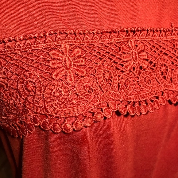 Orange Maxi Ruffle Dress- like new - Picture 4 of 10